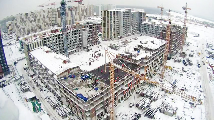 Онлайн веб-камера строительства корпусов 10/1, 10/2 в Новых Ватутинках